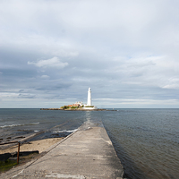 Buy canvas prints of  St Mary's Lighthouse, Whitley Bay by David Graham