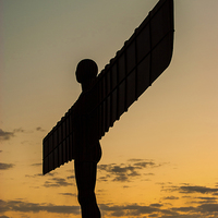 Buy canvas prints of  Angel of the North - Sunset by David Graham