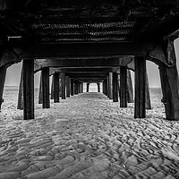 Buy canvas prints of Underside of old Jetty at St Annes beach by David Graham