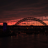 Buy canvas prints of Tyne Bridge at sunset by David Graham