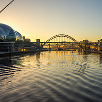 Buy canvas prints of Tyne Bridge & Sage Gateshead - sunset by David Graham