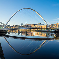 Buy canvas prints of Gateshead Millennium Bridge - Reflection by David Graham
