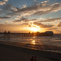 Buy canvas prints of Sunset - North Pier Blackpool by David Graham