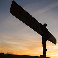 Buy canvas prints of The Angel of the North, Gateshead - Sunset by David Graham
