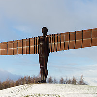 Buy canvas prints of Angel of the North in the snow  by David Graham