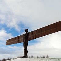 Buy canvas prints of Angel of the North in the snow  by David Graham