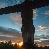 Buy canvas prints of Angel of the North at sunset by David Graham