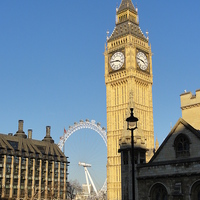 Buy canvas prints of Big Ben and the London Eye by WrightAngle Photography