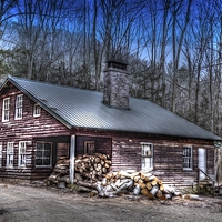 Buy canvas prints of Lonely Cabin by Sarah Ball