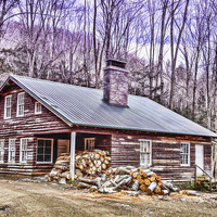 Buy canvas prints of Lonely Cabin 2 by Sarah Ball