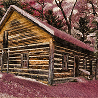 Buy canvas prints of Snow Cabin Digital Art by Sarah Ball