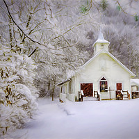 Buy canvas prints of Little Country Church by Sarah Ball