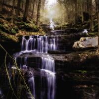Buy canvas prints of Dreamy Mysterious Waterfall by Sarah Ball