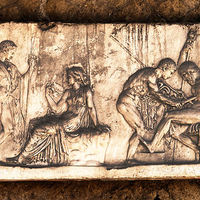 Buy canvas prints of  Original Pompei Ceramic Arwork by john harwood