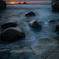 Buy canvas prints of Cot sunset. Porth Nanven, Cot Valley, Cornwall by Daryl Peter Hutchinson