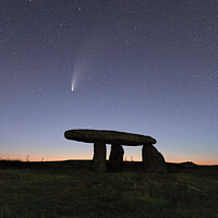 Buy canvas prints of A sign? Comet Neowise over Lanyon Quoit by Daryl Peter Hutchinson