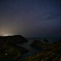 Buy canvas prints of Boscastle Harbour at night by Daryl Peter Hutchinson