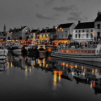 Buy canvas prints of HARBOUR AT DUSK 1BW by Jean-Jacques MASSOU