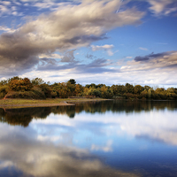 Buy canvas prints of   The Mere in Autumn  by Neil Cameron