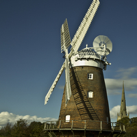 Buy canvas prints of  Thaxted historic windmill by David Portwain