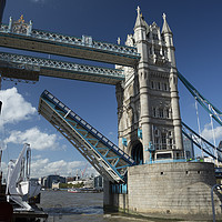 Buy canvas prints of Tower bridge opens for the Waverley by David Portwain