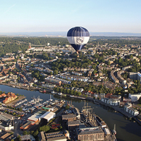 Buy canvas prints of  Balloon Over Bristol by Graham Bloomfield
