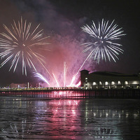 Buy canvas prints of  Fireworks at Weston Super Mare by Graham Bloomfield
