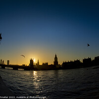 Buy canvas prints of Sun going down over Westminster by Peter Schneiter