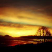 Buy canvas prints of  Sunset over the rolling hills of Shropshire by Julian Bound