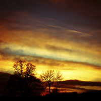 Buy canvas prints of  Sunset over the rolling hills of the Shropshire c by Julian Bound