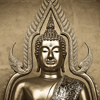 Buy canvas prints of  Buddha from Thailand in sepia tones by Julian Bound