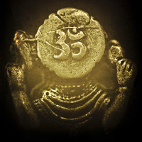Buy canvas prints of  Om sign, India by Julian Bound