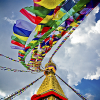 Buy canvas prints of  Boudhanath Stupa, Kathmandu by Julian Bound