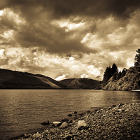 Buy canvas prints of   Lake Vyrnwy, Wales by Julian Bound