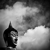 Buy canvas prints of Buddha of Ayutthaya, Thailand by Julian Bound