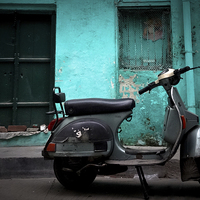 Buy canvas prints of Vespa scooter of Amritsar, Punjab, India by Julian Bound