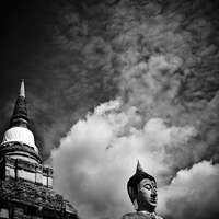 Buy canvas prints of  Buddha of Ayutthaya, Thailand by Julian Bound