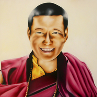 Buy canvas prints of Tibetan Monk oil painting by Julian Bound by Julian Bound