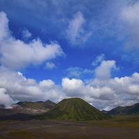 Buy canvas prints of Blue skies over Bromo volcano, Indonesia by Julian Bound