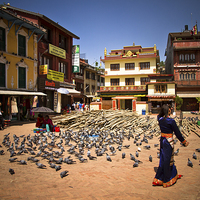 Buy canvas prints of  Boudhanath Stupa, Kathmandu, Nepal by Julian Bound