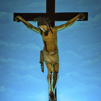 Buy canvas prints of Statue of Jesus Christ, St. Jerome's Church, Mapusa, Goa, India by Julian Bound