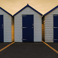 Buy canvas prints of  Evening beach huts in Paignton by Glenn Cresser