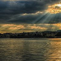 Buy canvas prints of  Ray of light over Torquay by Glenn Cresser