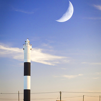Buy canvas prints of Lighthouse and Moon by Steve Smith