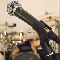 Buy canvas prints of Microphone and Drums by Steve Smith