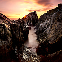 Buy canvas prints of  Woolacombe Sunset  by daniel allen