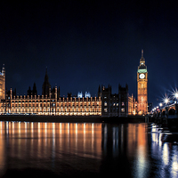 Buy canvas prints of  Westminster By Night by Paul Bate