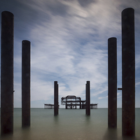 Buy canvas prints of  The West Pier by Paul Bate