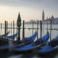 Buy canvas prints of  Gondolas Of Venice by Paul Bate