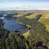 Buy canvas prints of  Derwent Reservoir from the air by Phil Sproson